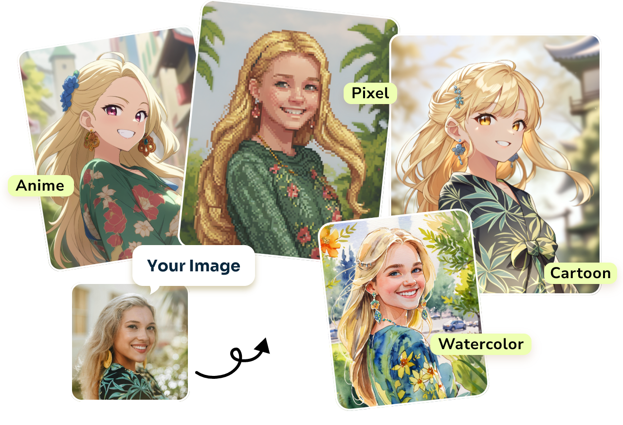 apply free ai filters to a female portrait in AI Ease for free
