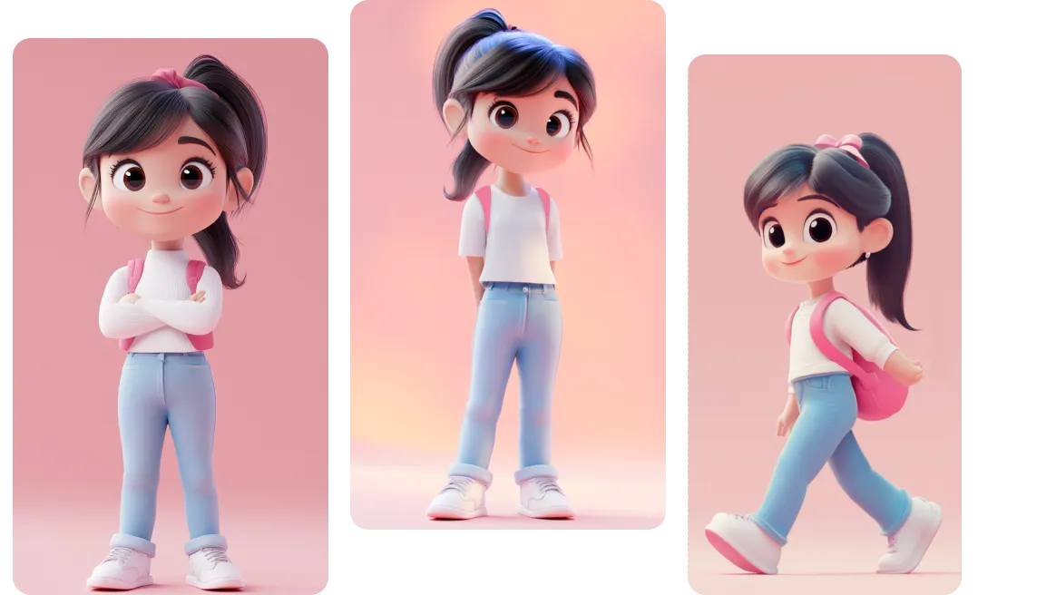 generate consistent images with same character in AI Ease's online ai photo generator